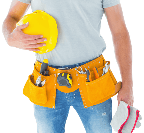 transparent handyman with yellow tool belt and helmet - Download Free Stock Videos Pikwizard.com