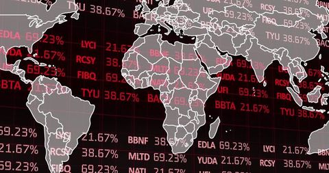 Global Financial Market Trends with Stock Tickers and Percentages - Download Free Stock Images Pikwizard.com