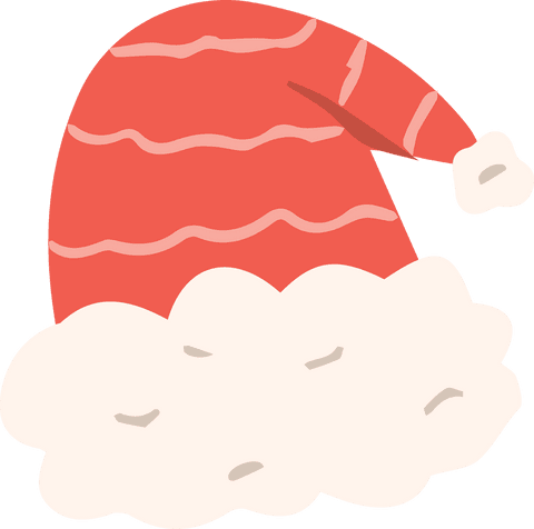 Santa claus hat illustration on transparent background