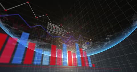 Innovative Financial Data Visualization Against Globe