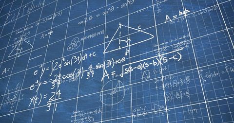 Complex Mathematical Formulas on Blue Background Concept - Download Free Stock Images Pikwizard.com