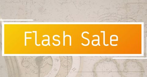 Bright flash sale banner on vintage map background