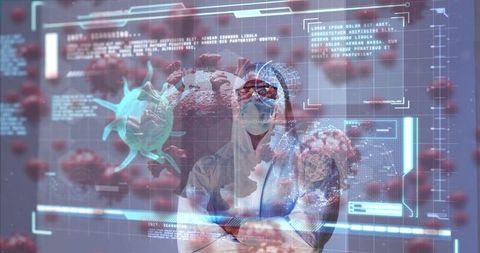 Scientist Analyzing Virus Data with Futuristic Interface - Download Free Stock Images Pikwizard.com