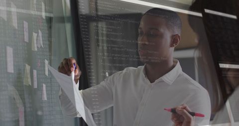 Collaboration And Digital Code Interface In Modern Office