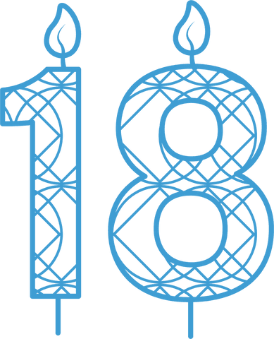 18th birthday candle design vector on transparent background - Download Free Stock Videos Pikwizard.com