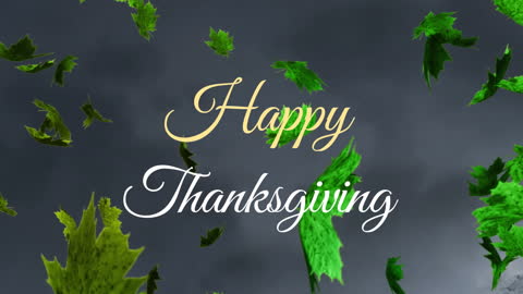Autumn Leaves and Happy Thanksgiving Message