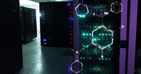 Floating chemical structures in modern server room environment