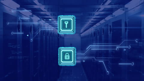 Cybersecurity Technology and Database Protection Animation