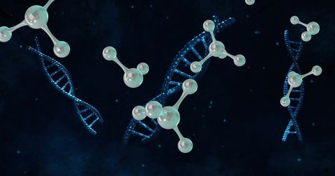 DNA Strands and Molecules in Digital Science Visualization
