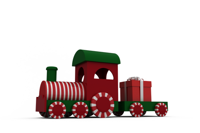 Colorful Toy Train with Present on Transparent Background - Download Free Stock Videos Pikwizard.com