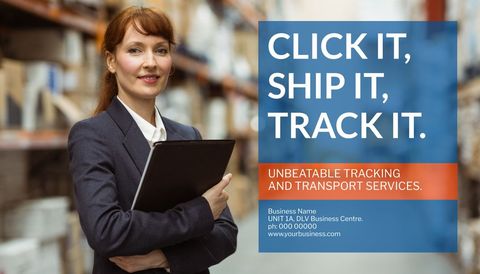 efficient logistics professional promoting transport services - Download Free Stock Templates Pikwizard.com