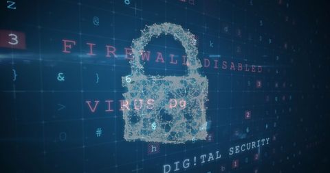 Digitally Generated Online Security Padlock With Dynamic Data - Download Free Stock Images Pikwizard.com