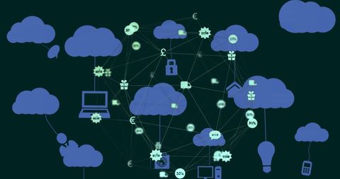 Cloud Computing Network with Digital Graphics - Download Free Stock Images Pikwizard.com