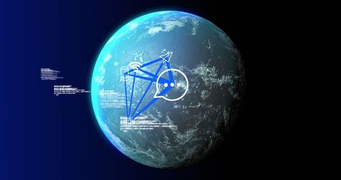 Digital global network earth concept