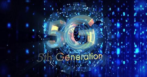 Digital revolution: radiating 5g in futuristic cyberspace