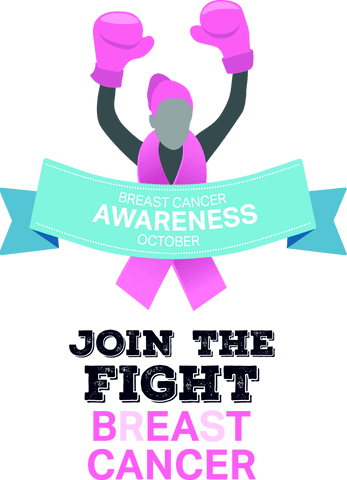 Transparent breast cancer awareness october ribbon emblem