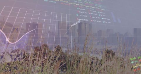 Dynamic Financial Graphs Displayed Over Urban Cityscape Background - Download Free Stock Images Pikwizard.com