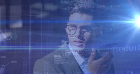 Businessman Analyzing Data with Smartphone Technology