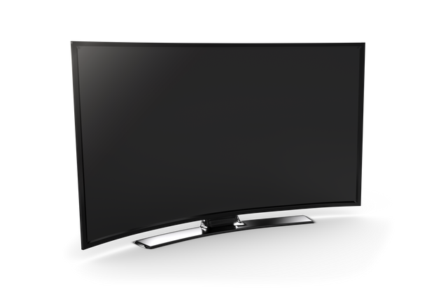 Transparent Curved Television Display Screen with Stand Isolated - Download Free Stock Videos Pikwizard.com