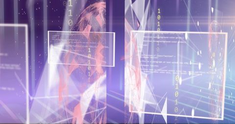 Digital Interface with Binary Code and Data Connections - Download Free Stock Images Pikwizard.com