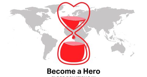 World Blood Donor Day Symbol with Red Hourglass and Map - Download Free Stock Images Pikwizard.com