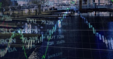 financial growth chart overlaid on urban cityscape - Download Free Stock Images Pikwizard.com