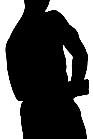 Transparent Silhouette Muscle Workout Pose Vector