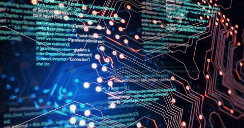 Futuristic Digital Data Processing with Code and Circuit Patterns - Download Free Stock Images Pikwizard.com