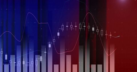 Digital Financial Chart Showing Market Trends with Candlestick Bars