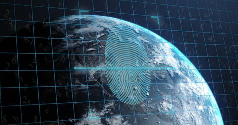 Fingerprint Scanning Over Earth Represents Global Security - Download Free Stock Images Pikwizard.com