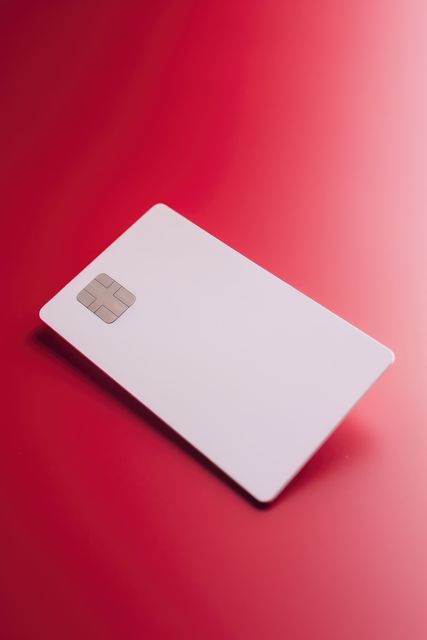 Blank Credit Card with Chip on Red Background - Download Free Stock Photos Pikwizard.com