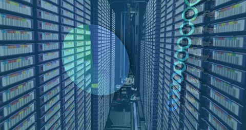 modern data center with servers and futuristic digital overlay - Download Free Stock Images Pikwizard.com