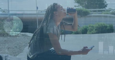 Businessman With Dreadlocks Analyzing Digital Financial Data