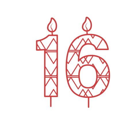 sixteenth birthday candle outline on transparent background - Download Free Stock Videos Pikwizard.com