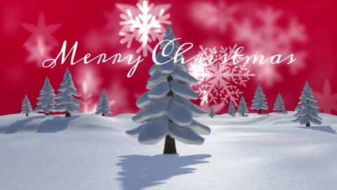 Merry Christmas Winter Wonderland Animation with Snow
