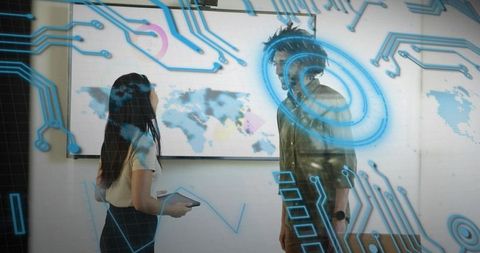 Collaborating through augmented reality overlay in presentation with interactive world map