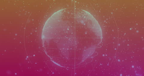 Digital Globe with Mesh Network on Vibrant Gradient Background