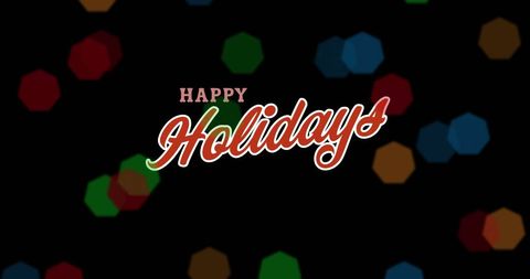 Festive Happy Holidays Greeting with Colorful Bokeh Lights