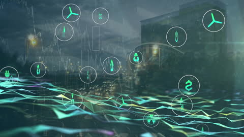 Abstract Energy and Technology Concepts with Digital Connections