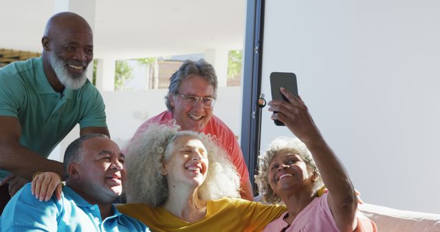 Diverse Group of Senior Friends Taking Selfie Together - Download Free Stock Images Pikwizard.com