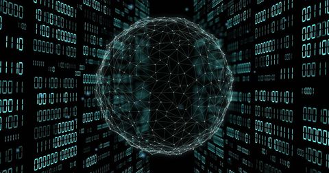 Digital Sphere with Binary Code and Data Connections - Download Free Stock Images Pikwizard.com