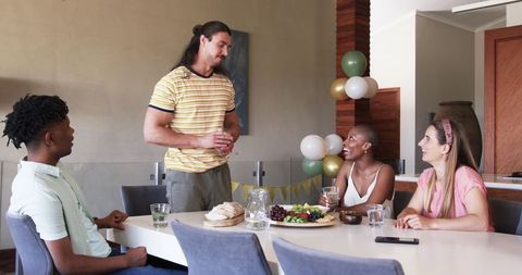 Friends Enjoying Lunch Together Sharing Laughter and Stories