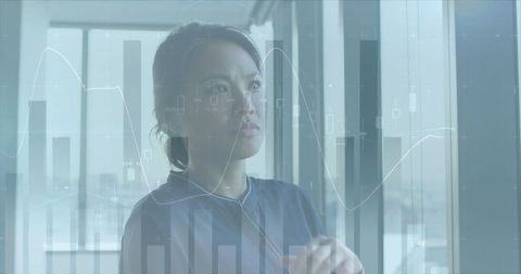 Financial Analysis with Thoughtful Businesswoman