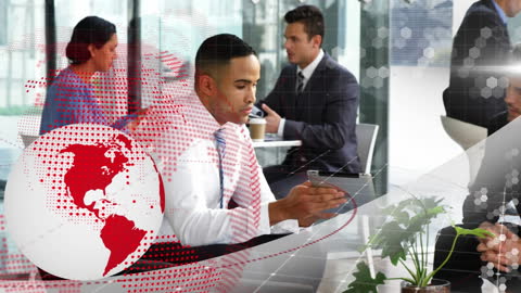 Global Business Technology Integration in Modern Office