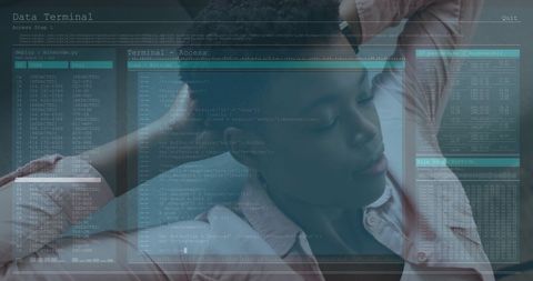 blended concept of digital workspace and focused programmer - Download Free Stock Images Pikwizard.com