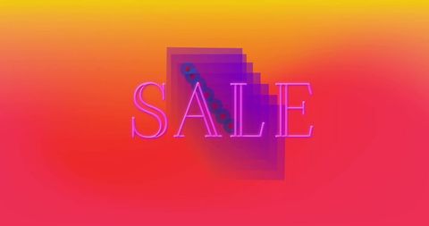 Dynamic Neon Retro Sale Banner with Hazy Background - Download Free Stock Images Pikwizard.com