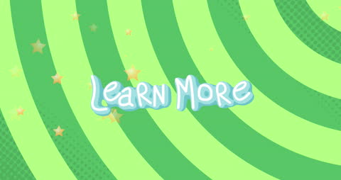 Creative Learn More Banner with Stars on Green Background
