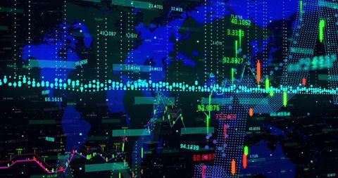 Glowing Digital World Map with Financial Data Synthesis - Download Free Stock Images Pikwizard.com