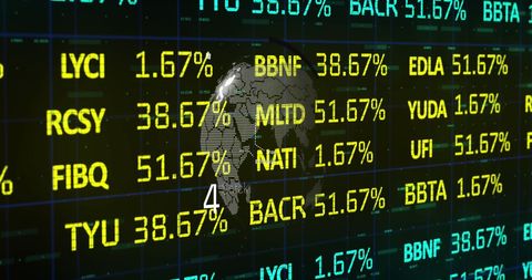 Global Stock Market Data Overlaid on Digital Globe - Download Free Stock Images Pikwizard.com