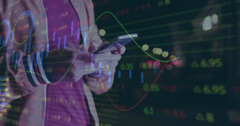 Analyzing Financial Data on Smartphone in Urban Environment - Download Free Stock Images Pikwizard.com